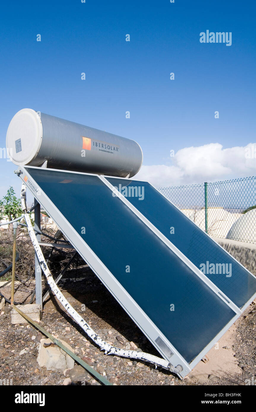 solar panel panels water heating heater heated sun light green energy source sources heaters technology technologies Stock Photo