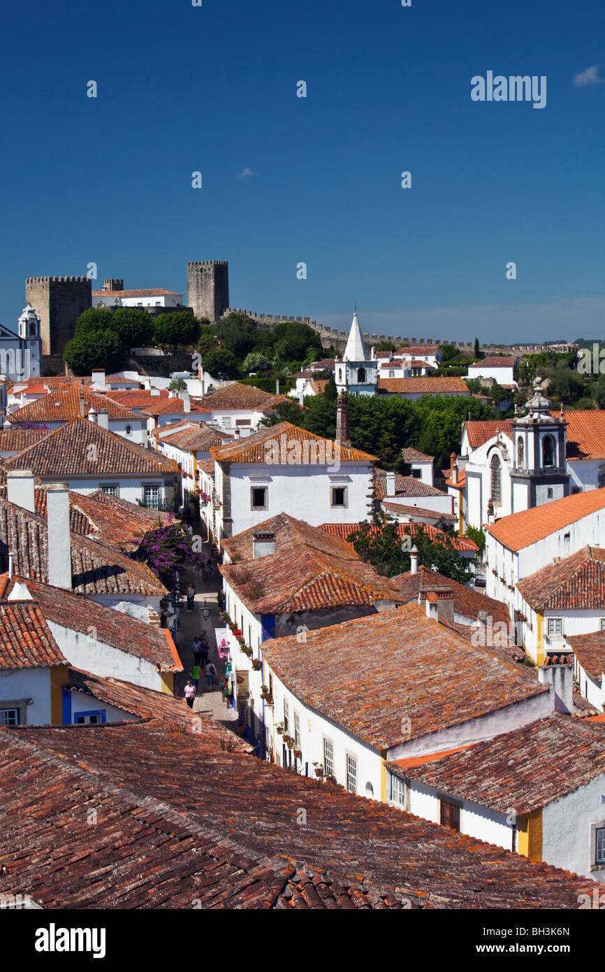 Rooftop view over Obidos Estremadura Portugal Stock Photo