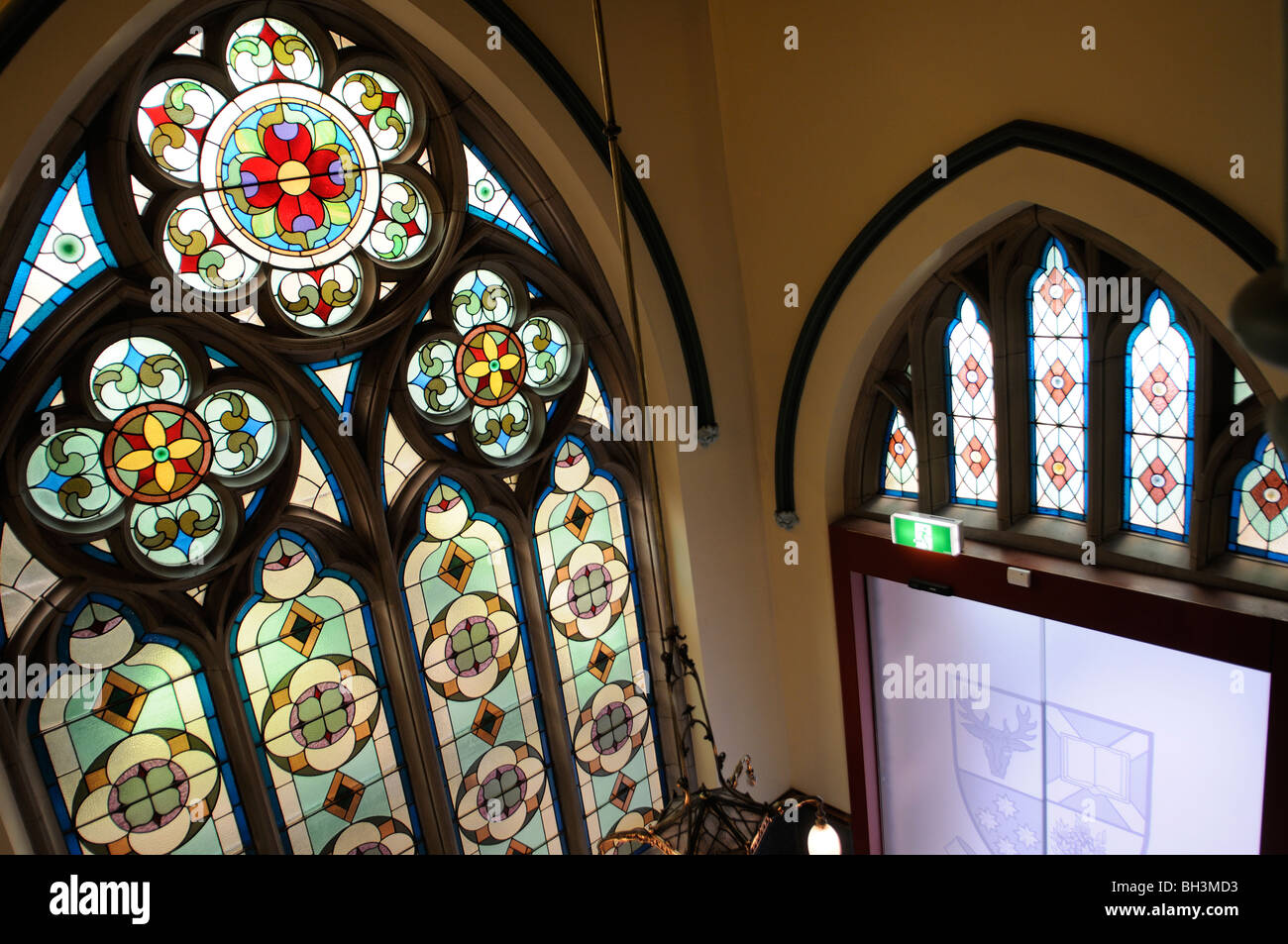 interior stained glass window scots' church rectory collins street melbourne victoria australia