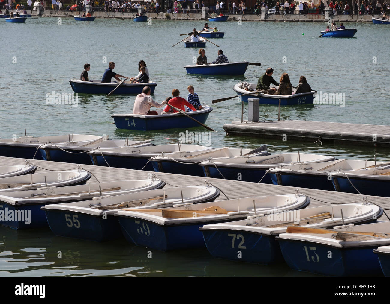 Rowing boats at the Retiro park in Madrid, Spain Stock Photo Alamy