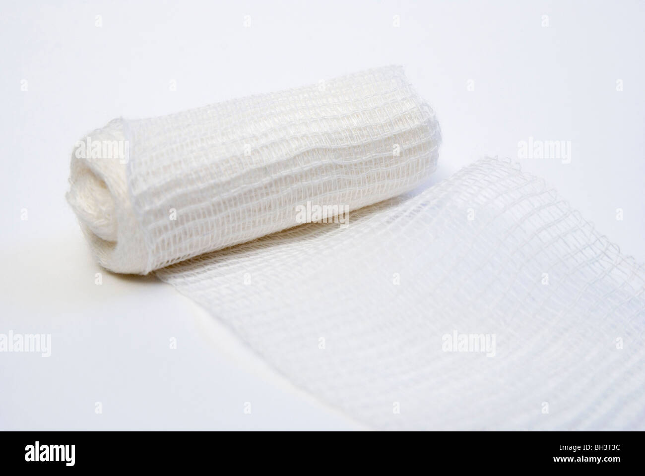 White medical Gauze bandage cutout on a white background Stock Photo