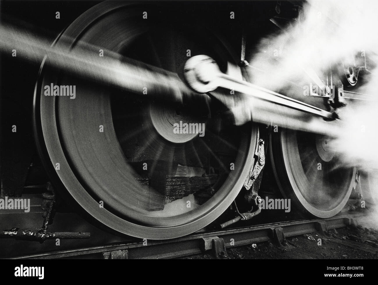 Ex LMS class 5 locomotive 44709 getting up steam in 1968 Stock Photo