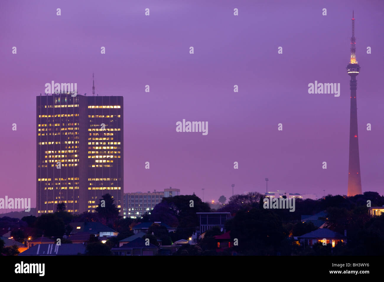 Sentech Tower, Briston, Johannesburg at dusk Stock Photo - Alamy