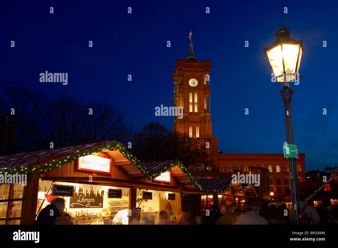 Town Hall Christmas Markets Alexanderplatz Berlin Germany Stock Photo