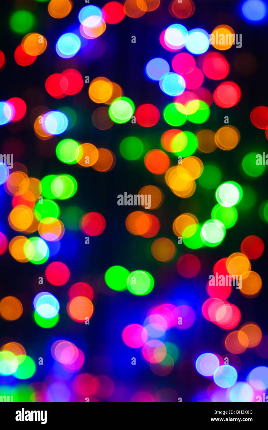 Christmas lights abstract design wallpaper Stock Photo