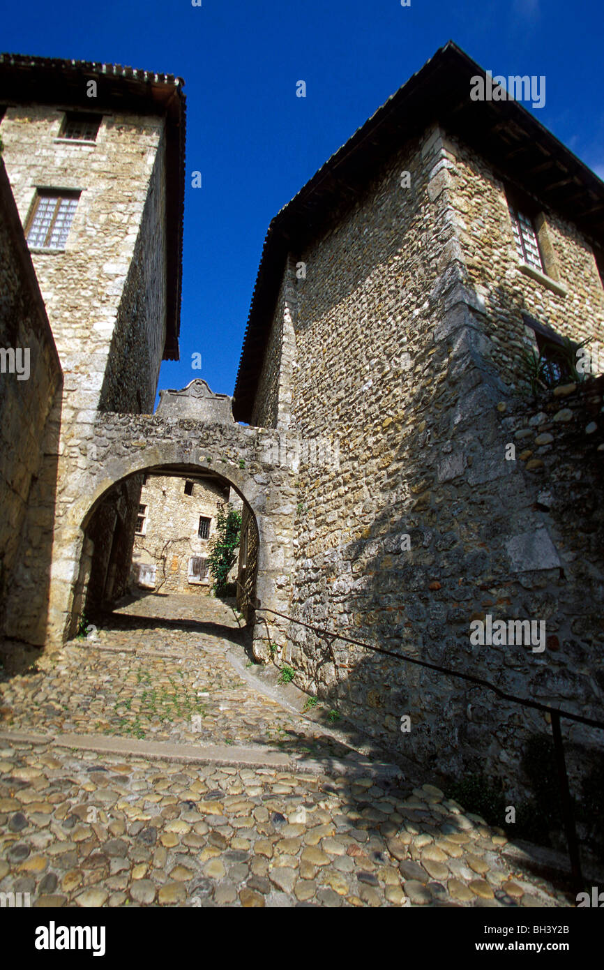 OLD LANE IN THE VILLAGE OF PEROUGES, ONE OF THE MOST BEAUTIFUL VILLAGES ...