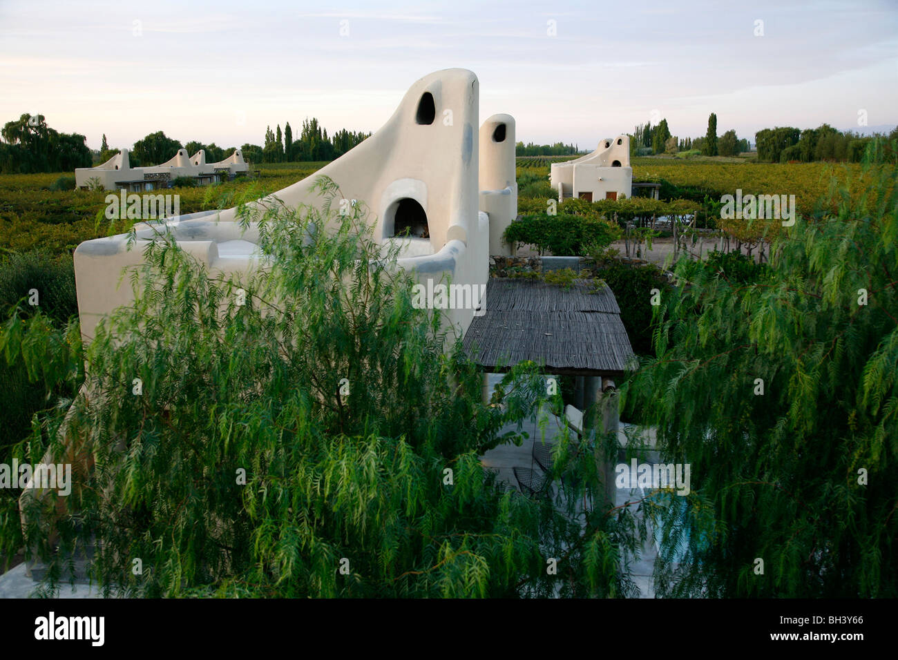 The luxurios Cavas Wine Lodge, Lujan de Cuyo, Mendoza, Argentina. Stock Photo