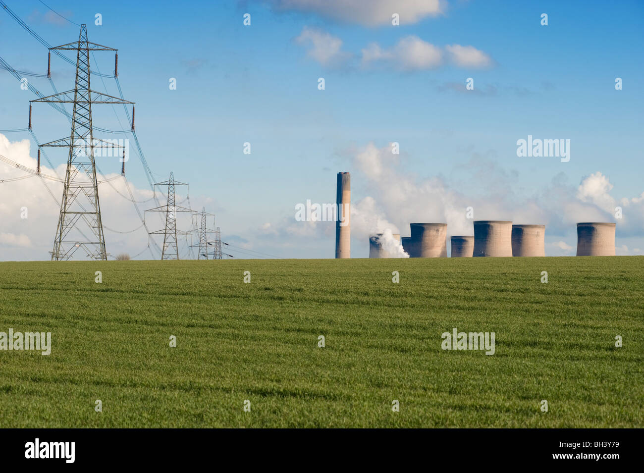 Fiddlers Ferry Electricity generating plant on Merseyside, Near Liverpool in the UK. Stock Photo