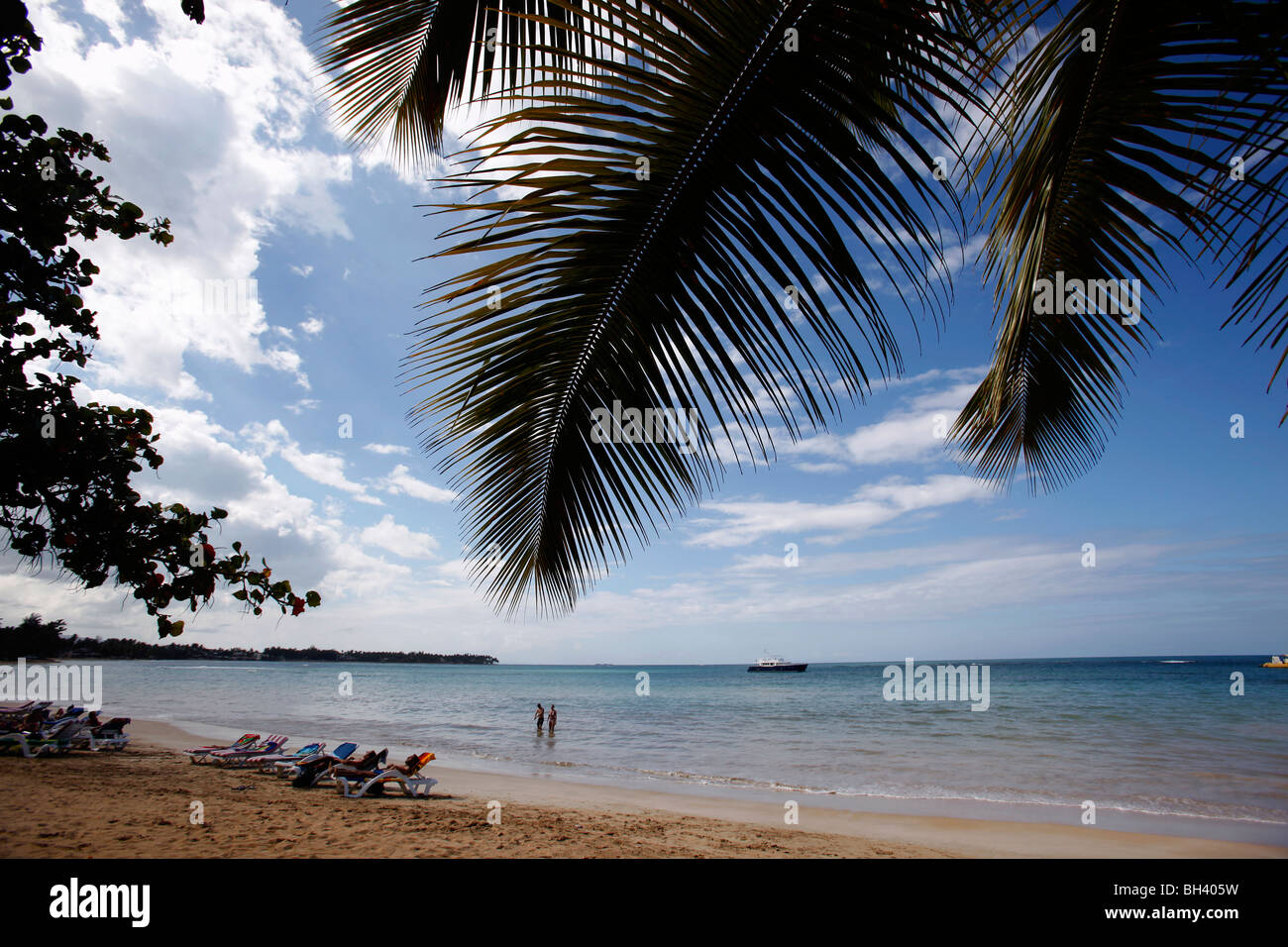 Tropical beach, Las Terrenas, Samana peninsula, Dominican Republic Stock Photo