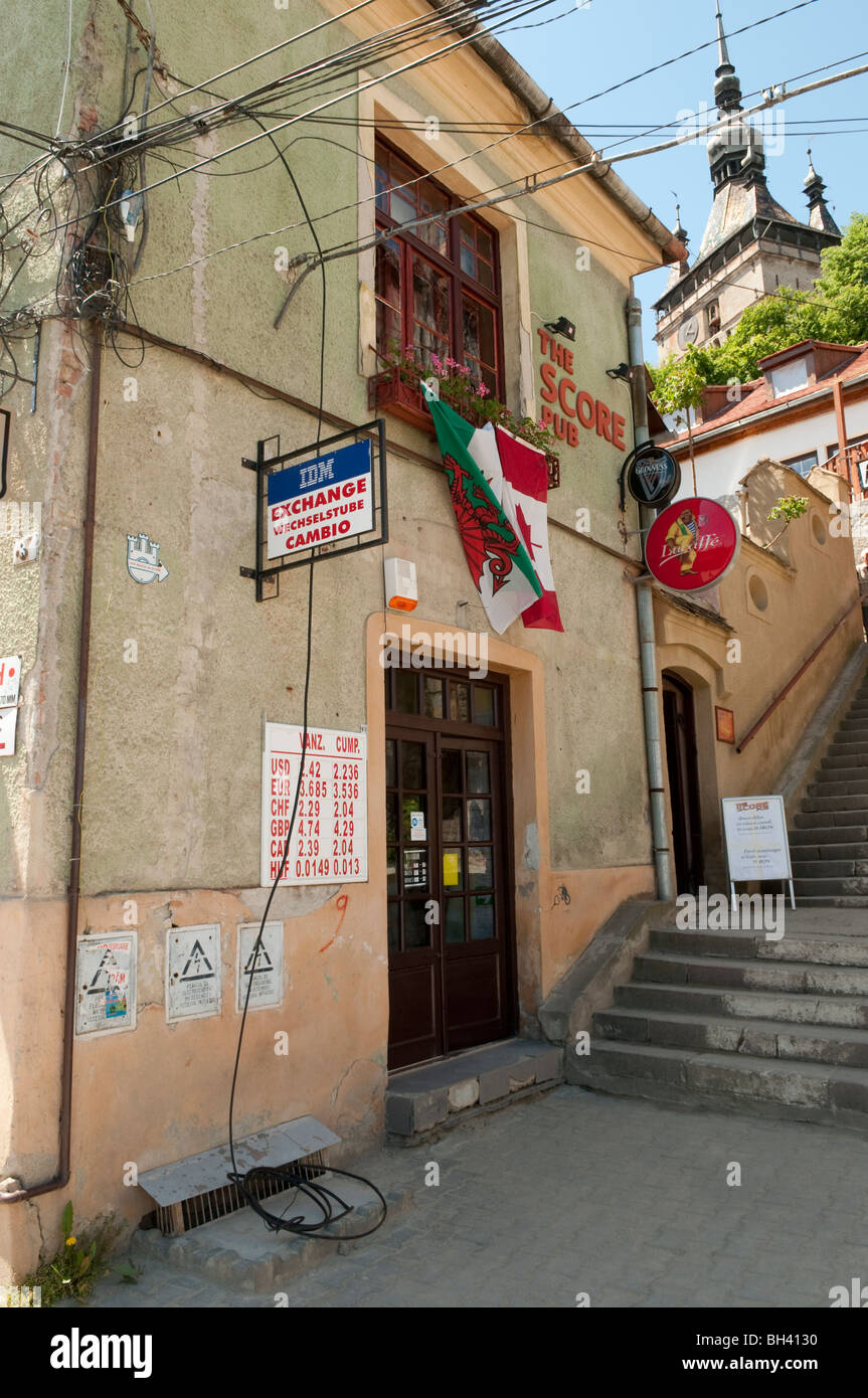 The Score Pub in Sighisoara Transylvania Romania Eastern Europe Stock Photo  - Alamy
