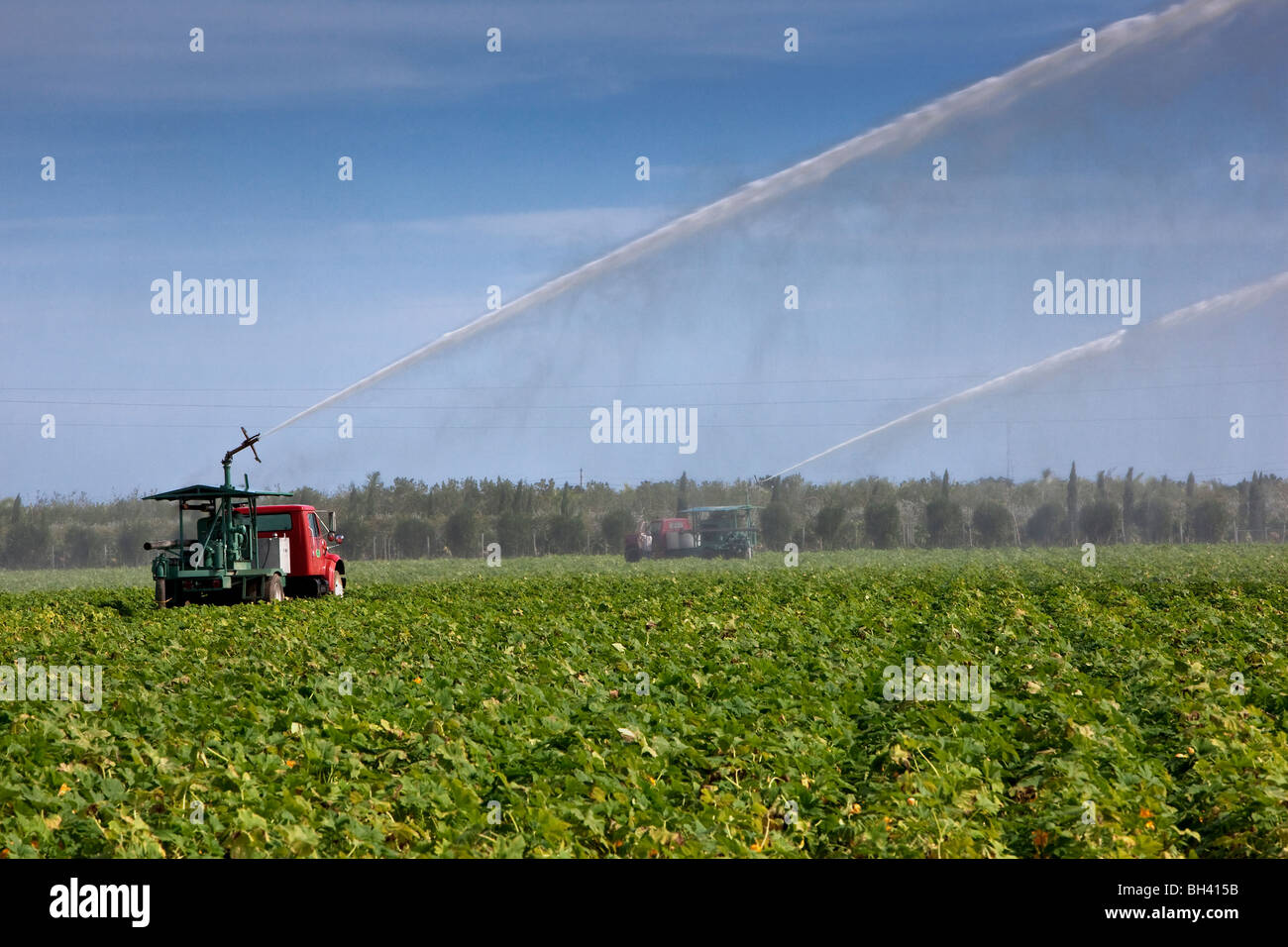 Irrigation Pumping Trucks, Homestead, Florida Stock Photo