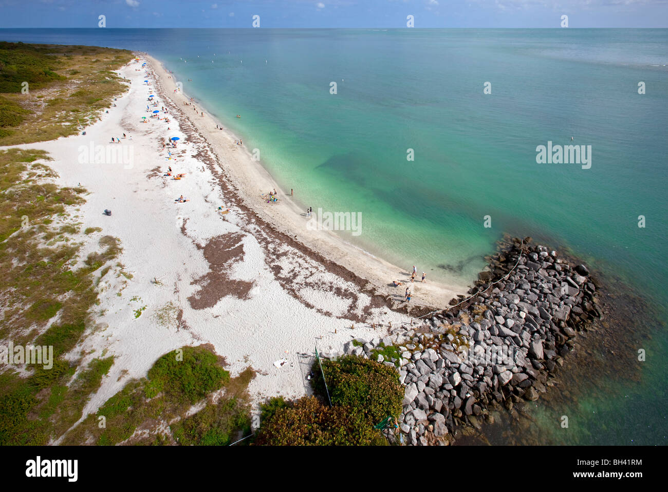 View from Cape Florida Lighthouse, Bill Baggs State Park, Key Biscayne, FL Stock Photo
