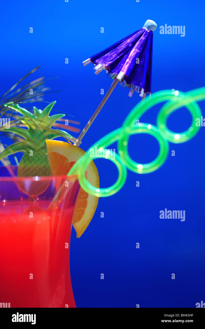 Umbrella cocktail drink straw fruit hi-res stock photography and images ...