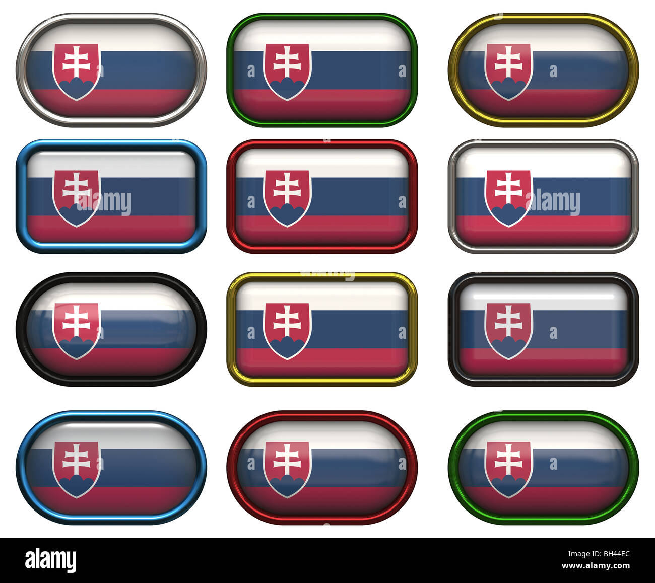 twelve Great buttons of the Flag of Slovakia Stock Photo - Alamy