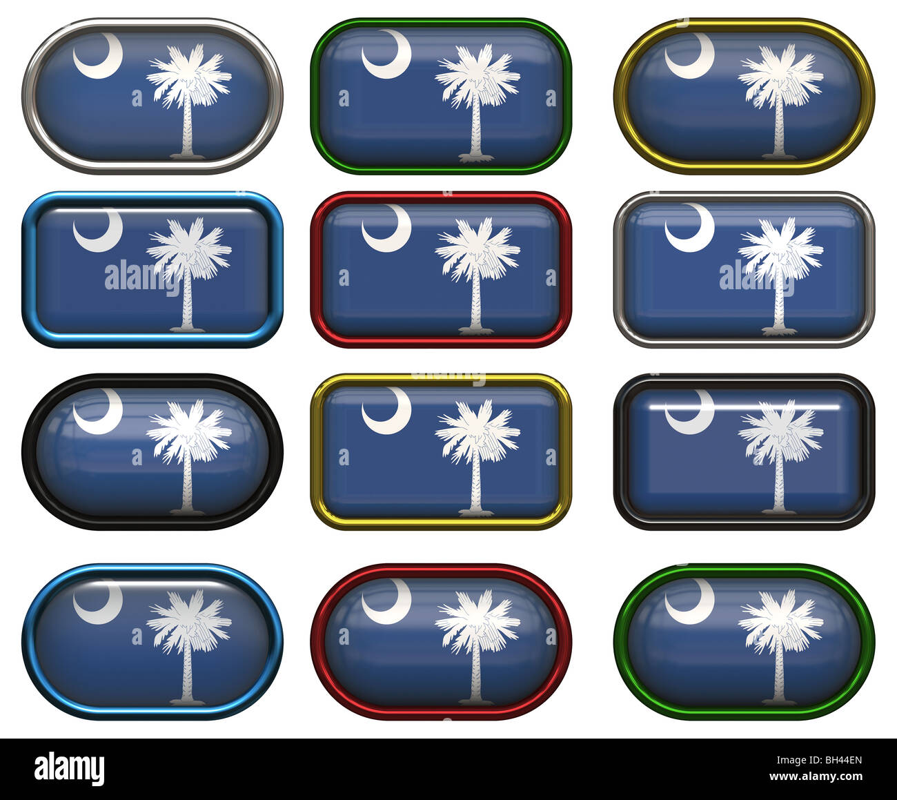 twelve Great buttons of the Flag of South Carolina Stock Photo - Alamy
