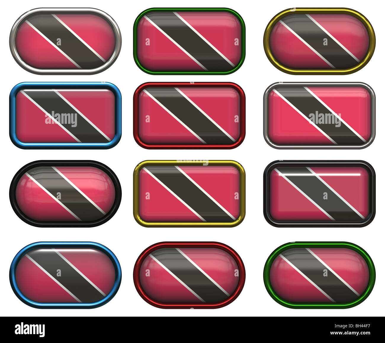 twelve Great buttons of the Flag of Trinidad and Tobago Stock Photo - Alamy