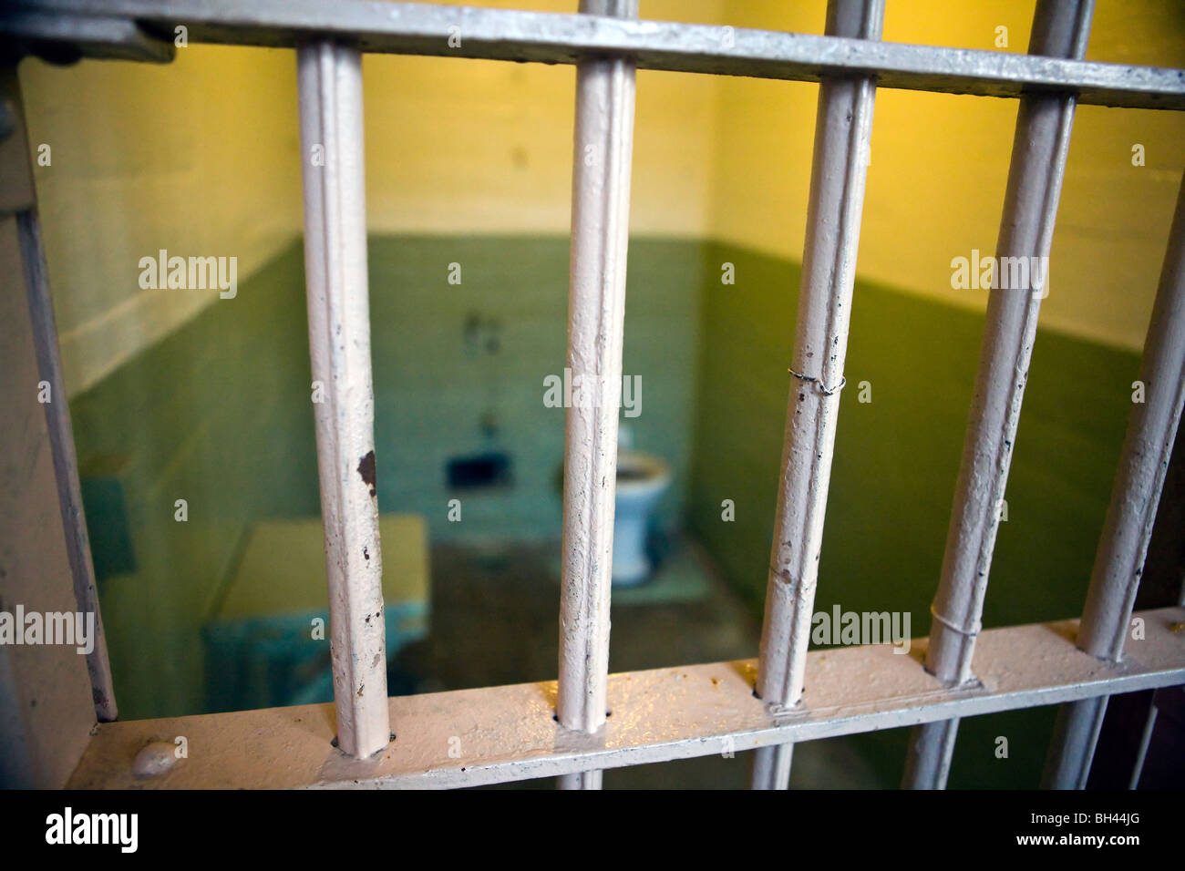 A prison cell, Alcatraz Island, Golden Gate National Recreation Area, San Francisco, California. Stock Photo