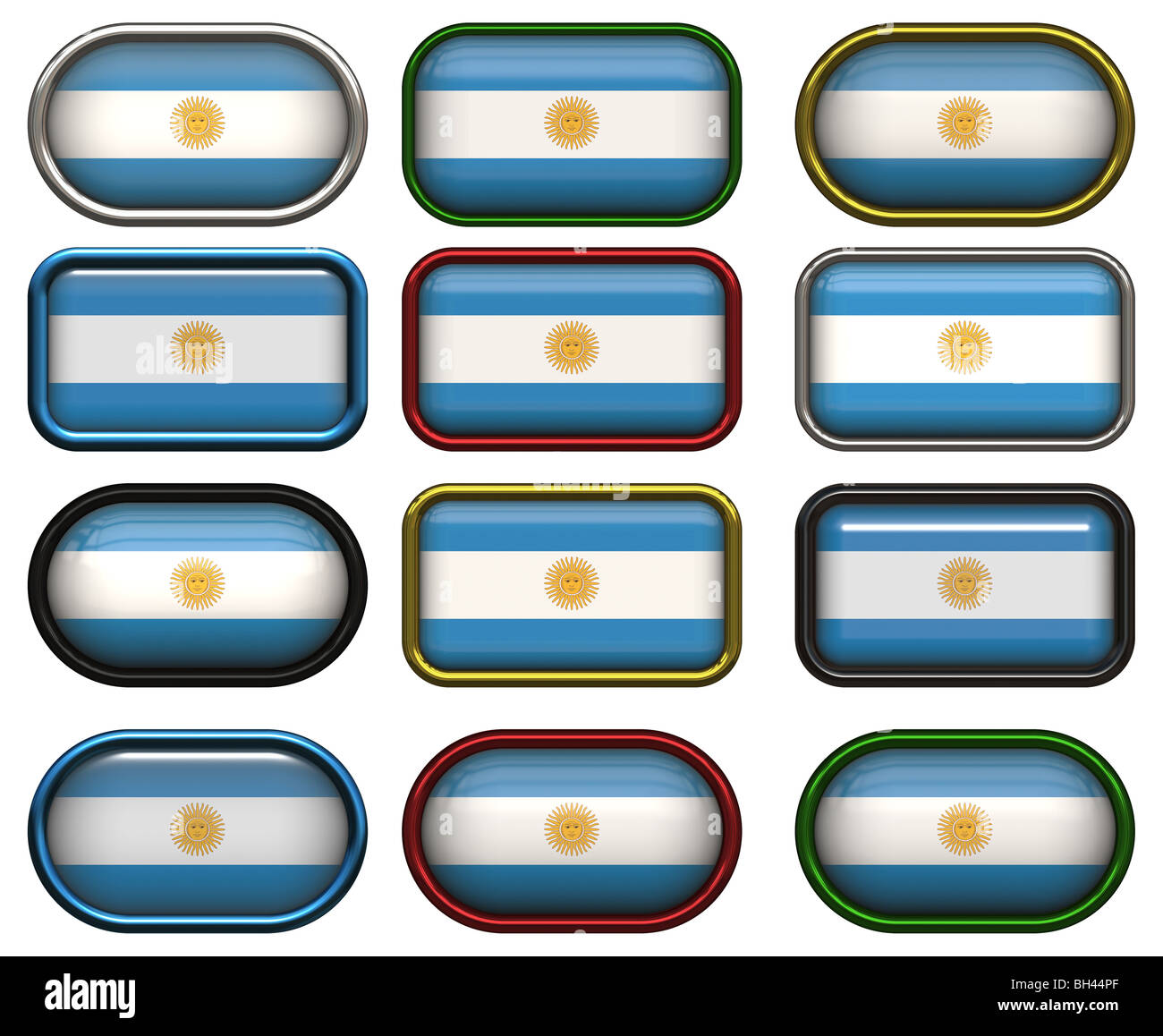 twelve buttons of the Flag of Argentina Stock Photo - Alamy