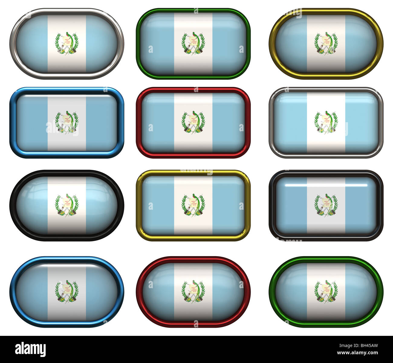twelve buttons of the Flag of Guatemala Stock Photo - Alamy