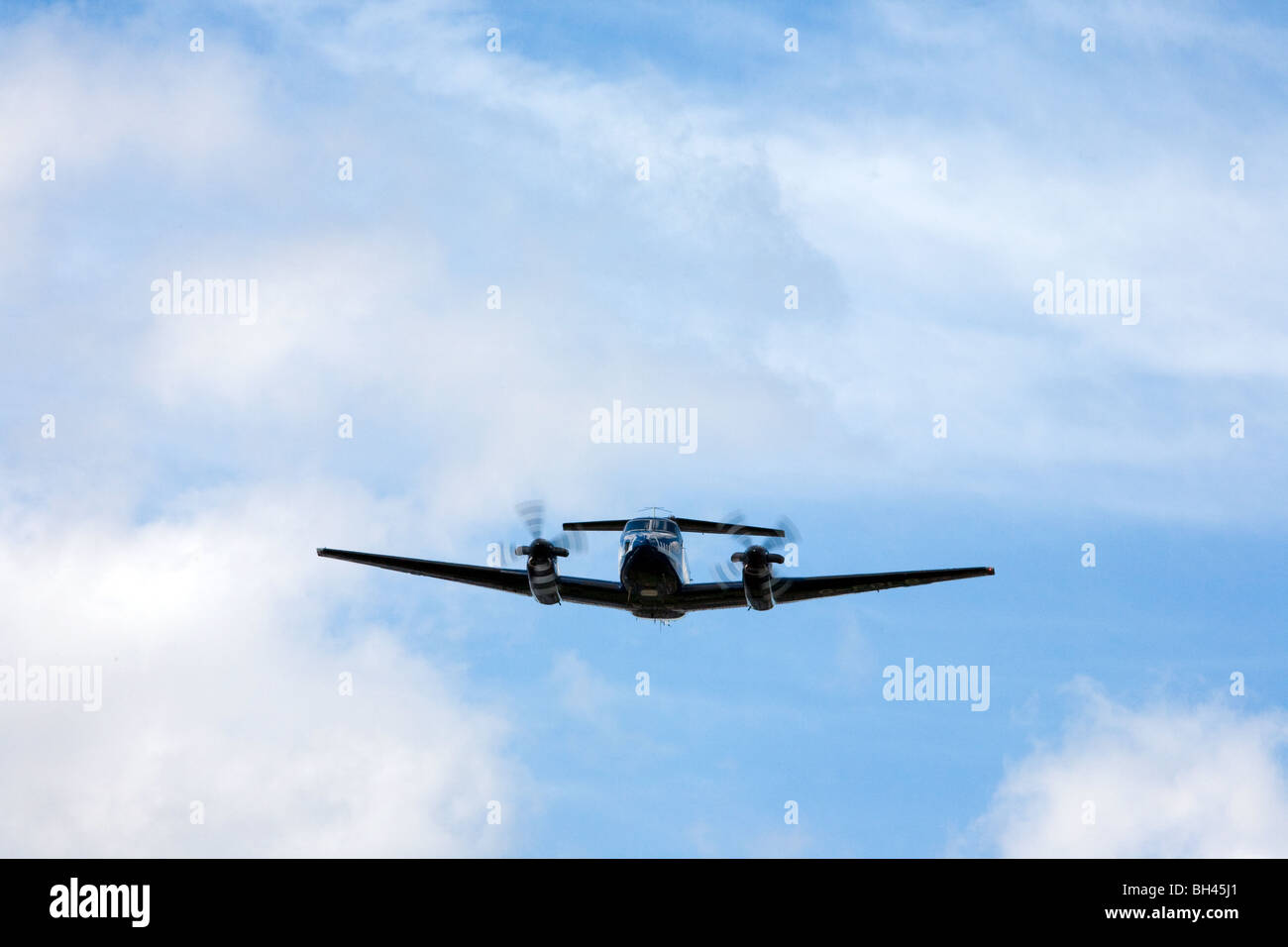 CAA test aircraft making ILS approach at BIrmingham to test landing instrumentation Stock Photo