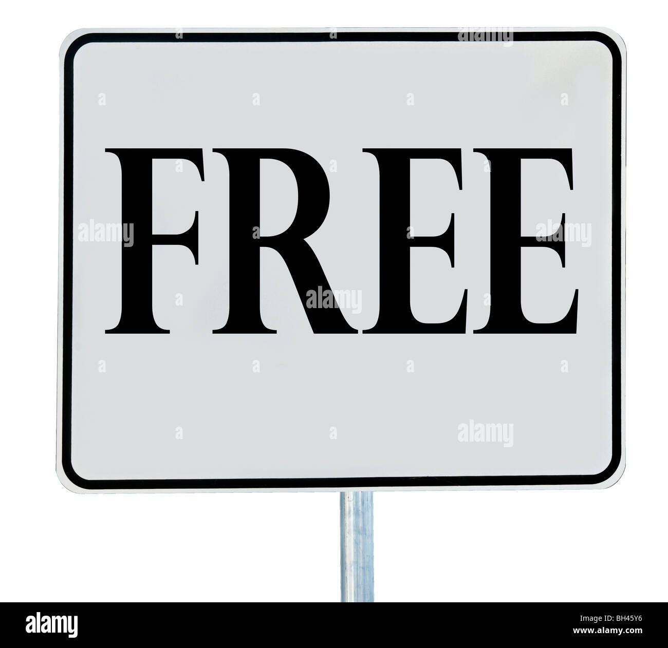 A Free road sign isolated on white. Stock Photo