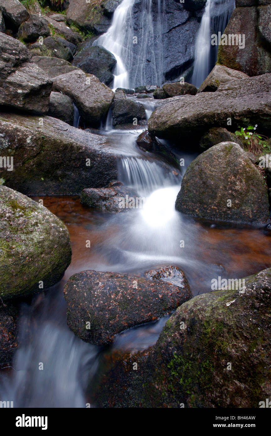 Waterfall at the Burn O'Vat, Muir of Dinnet. Stock Photo