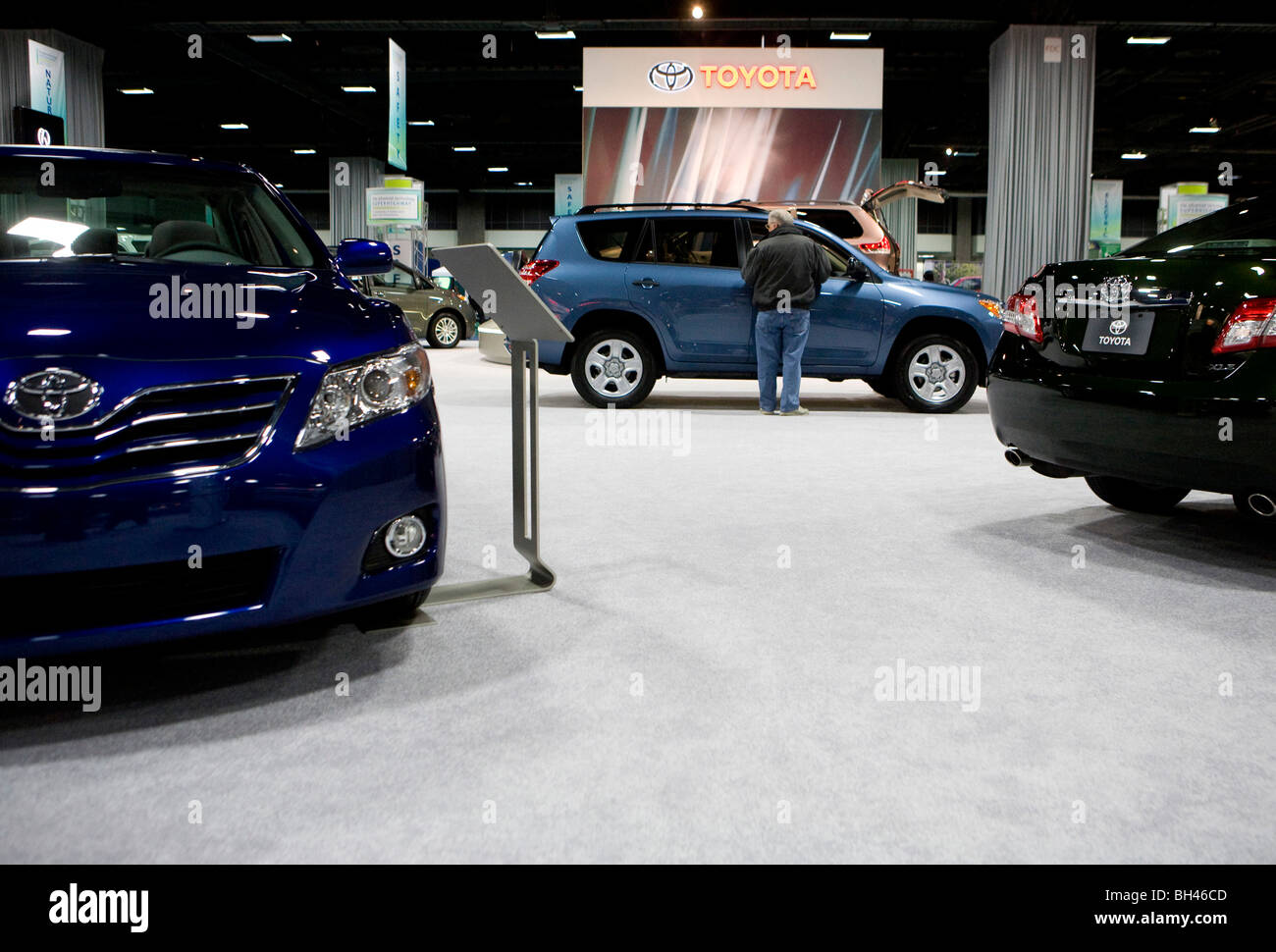Toyota vehicles on display.  Stock Photo
