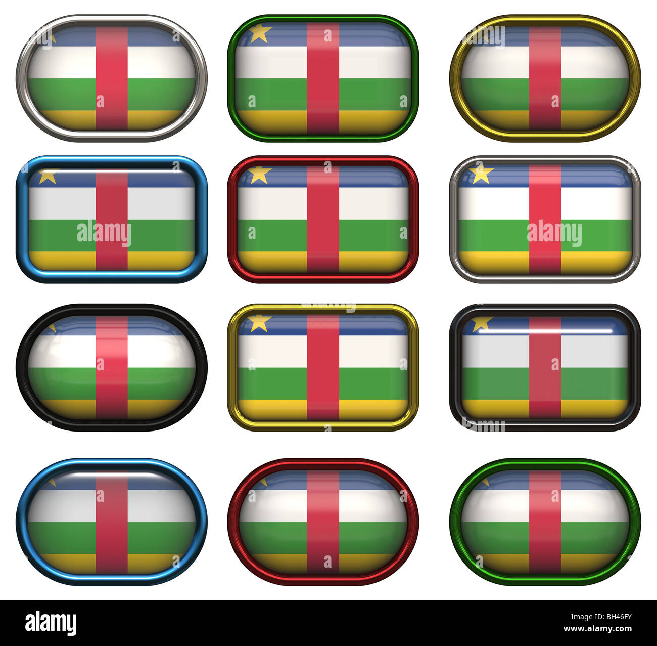 twelve buttons of the Flag of Central African Republic Stock Photo - Alamy