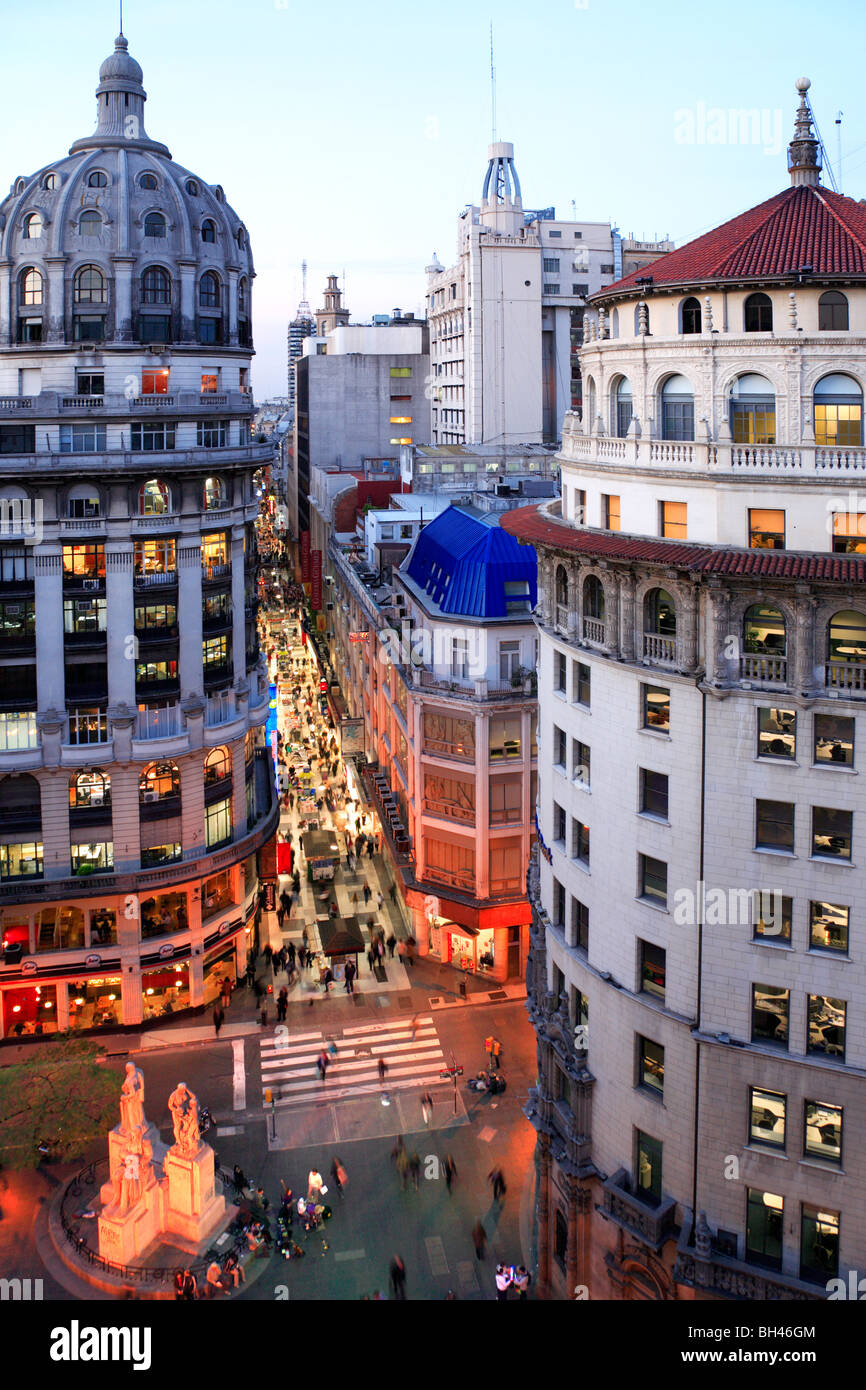 Aerial view of Florida (pedestrian) Street. Buenos Aires, Argentina, South America Stock Photo