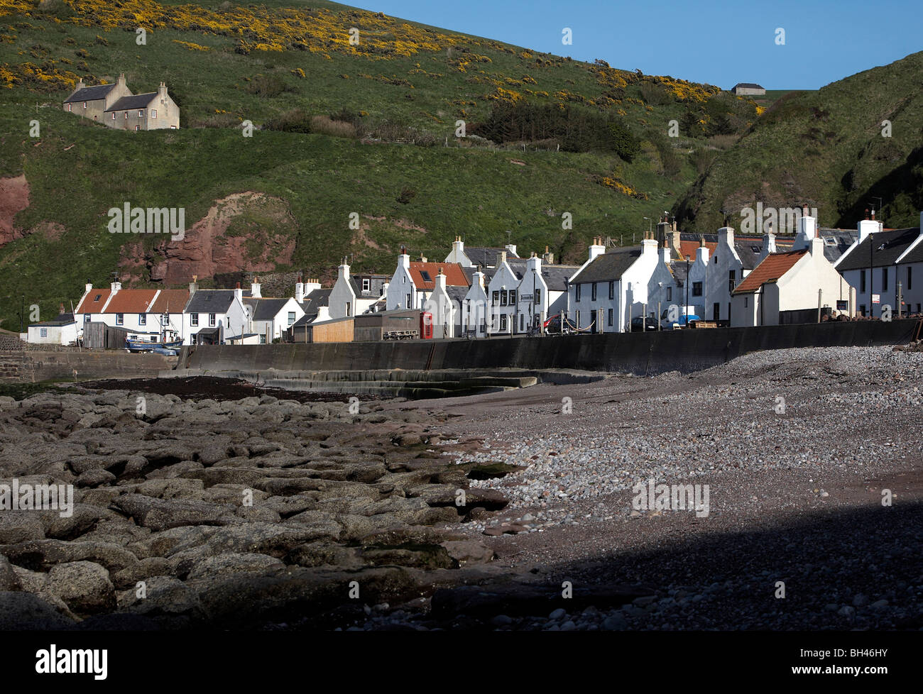 Pennan village on the Banff coast; formally a fishing village, now famous as a location for the film Stock Photo