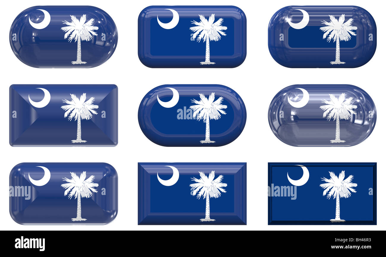 nine glass buttons of the Flag of South Carolina Stock Photo - Alamy