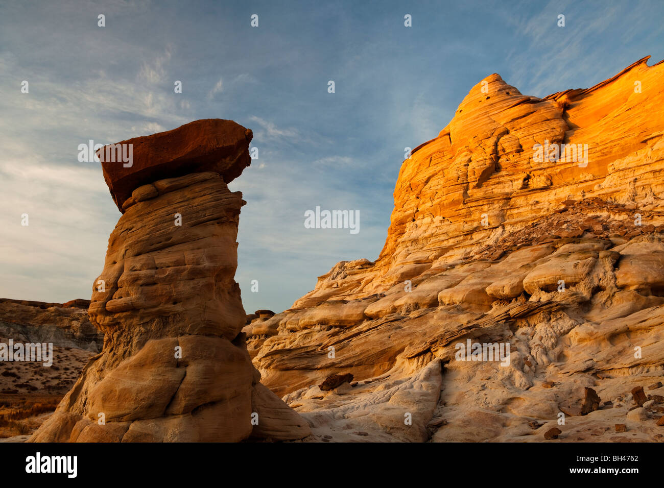 White Rock Canyon - Balanced rock formations called hoodoos Stock Photo
