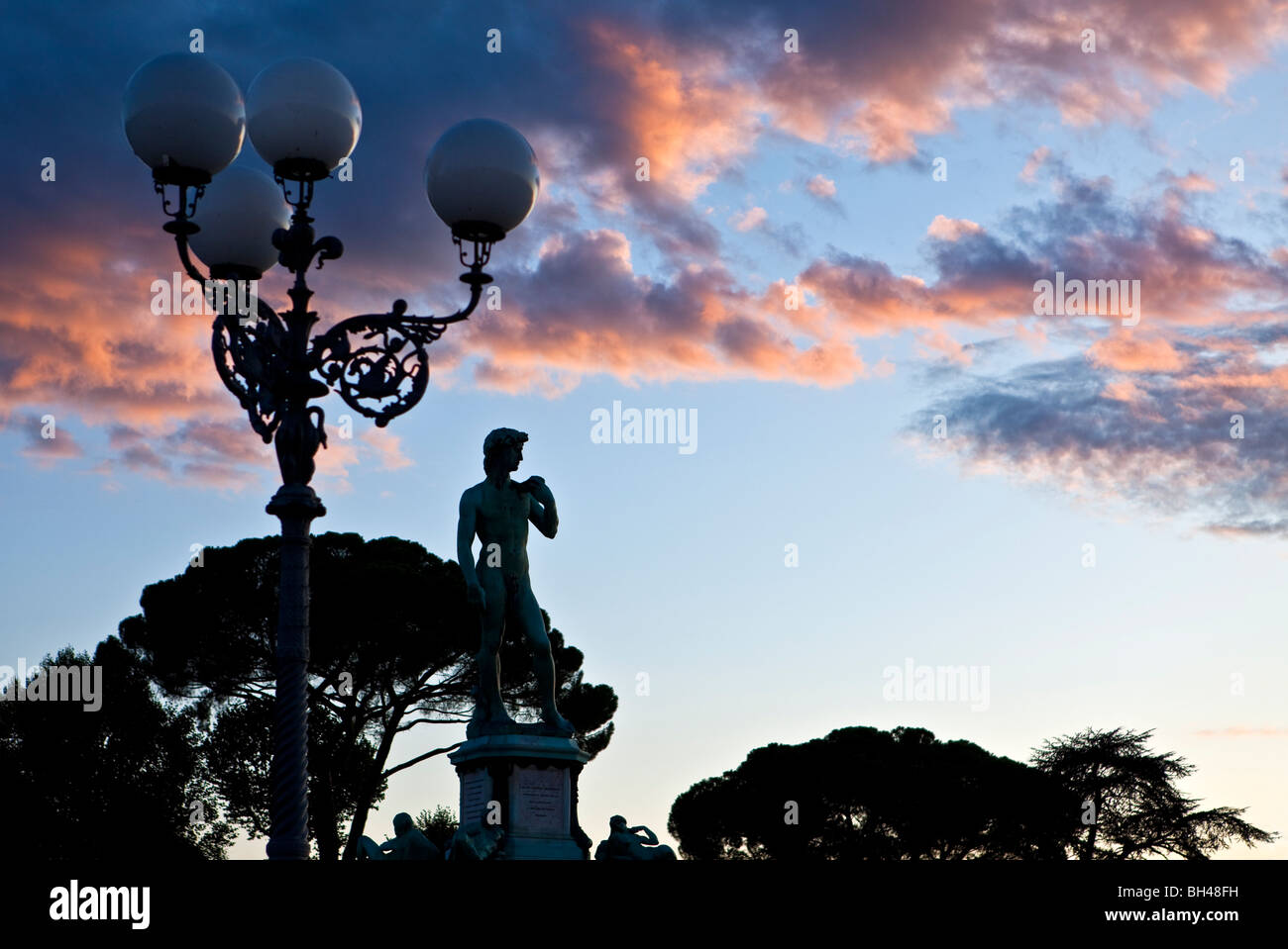 Italy,Tuscany,Florence,the David monument in Piazzale Michelangelo Stock Photo