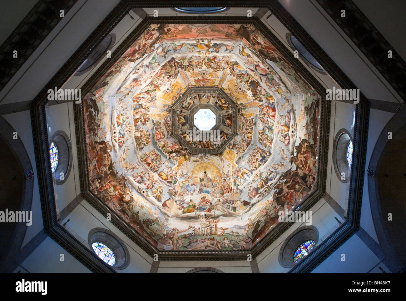 Italy,Tuscany,Florence,the Giorgio Vasari's fresco of the inside cupola of Santa Maria Novella Cathedral Stock Photo