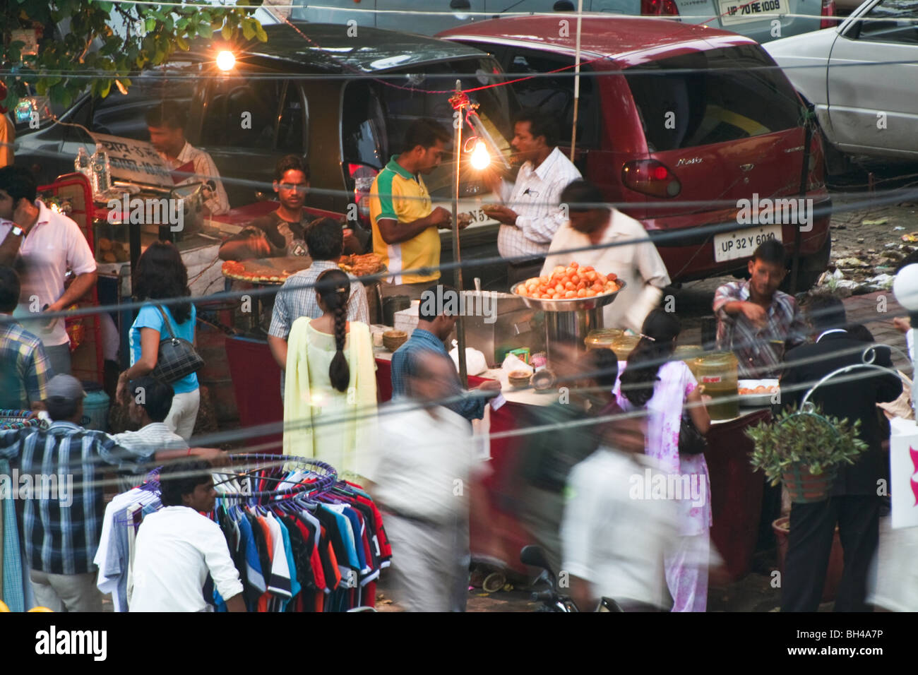 India Lucknow Market Pani puri Uttar Pradesh Stock Photo