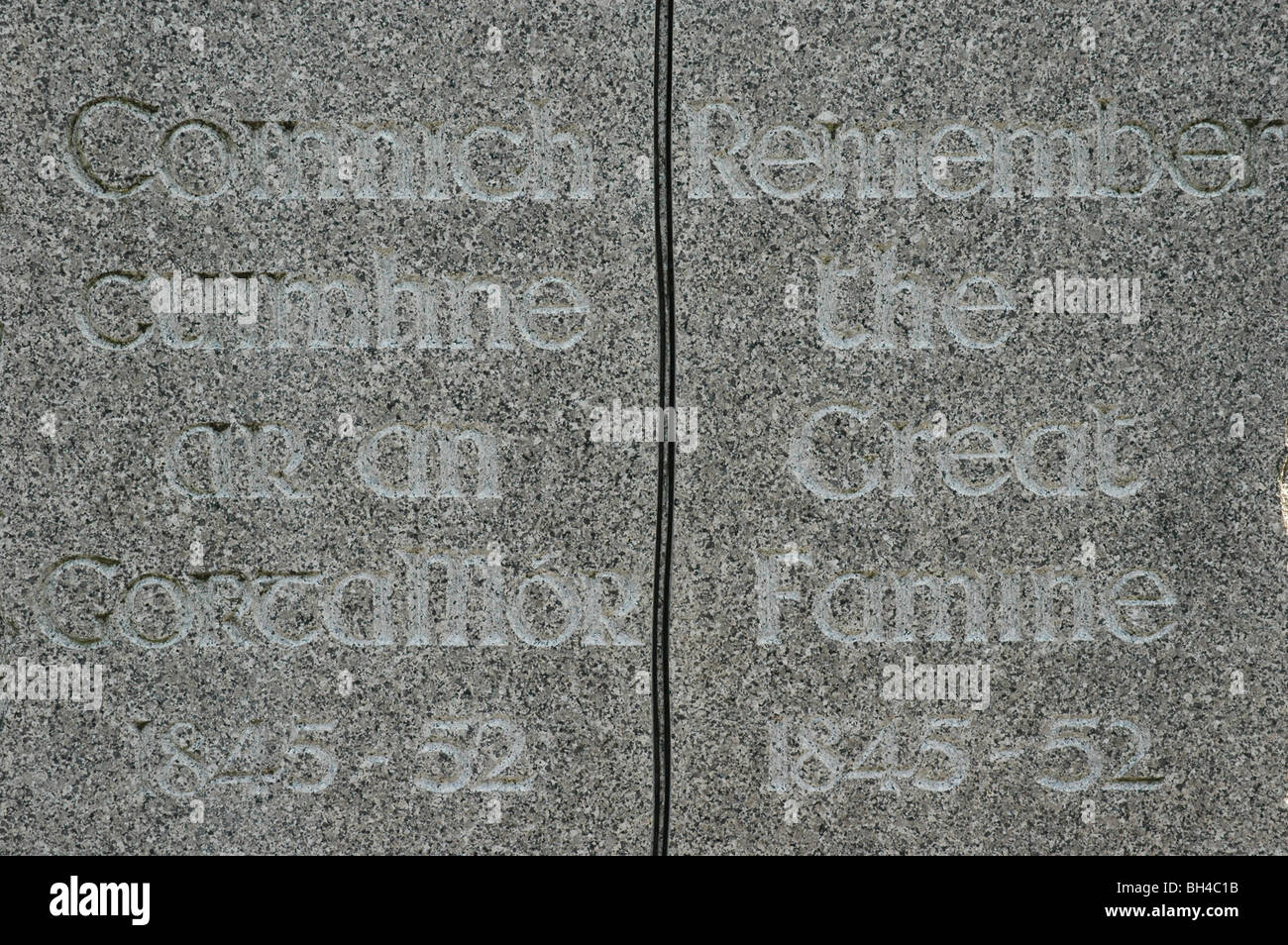 A stone memorial erected in 1911 for the Irish Famine 1845 to 1852 in Liverpool, England, UK. Stock Photo