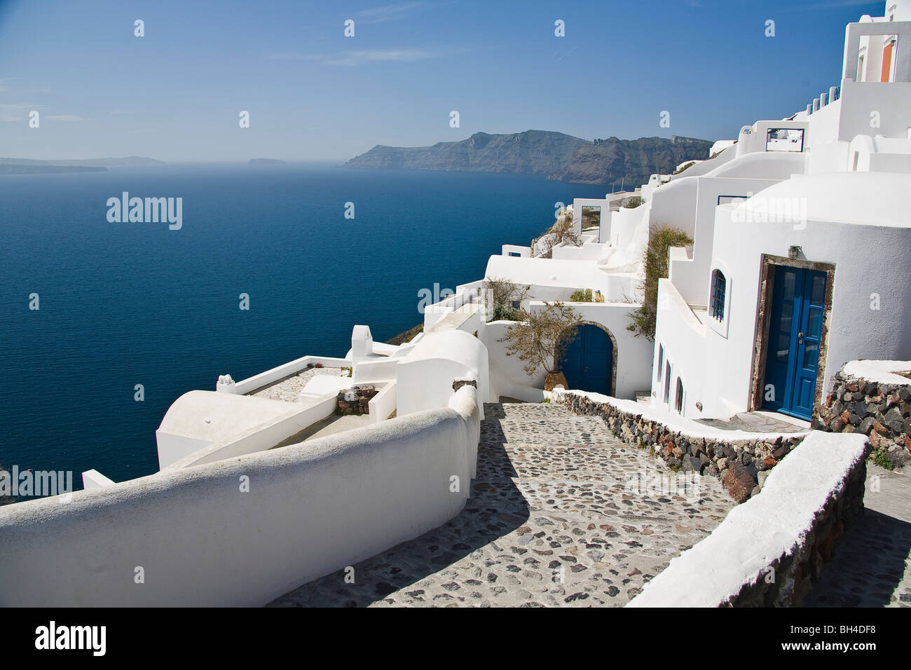 View from Fira town. Stock Photo