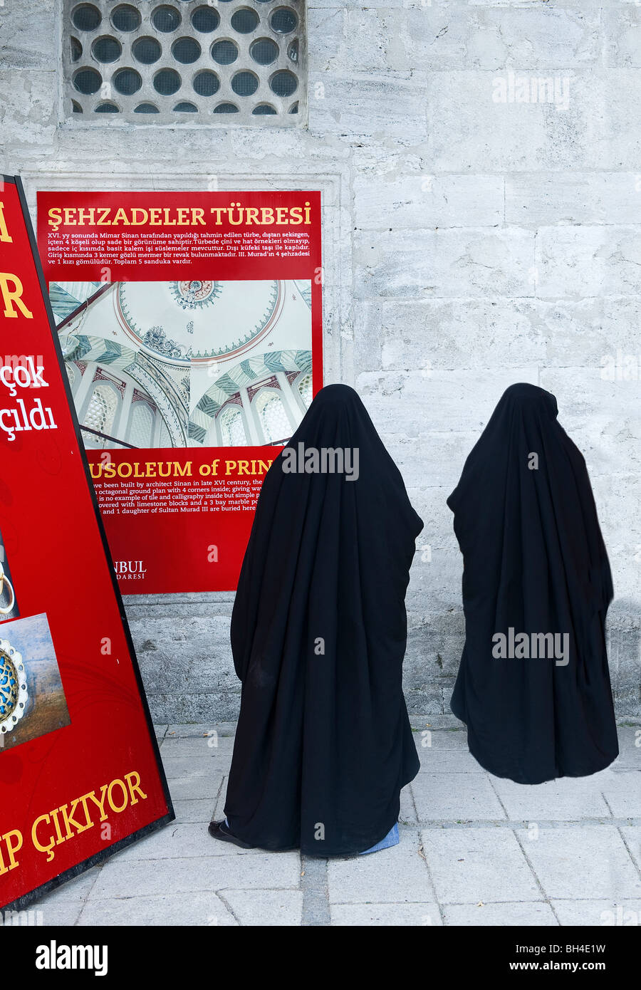 Two Veiled Women Behind The Turbeh In Hagia Sophia Garden