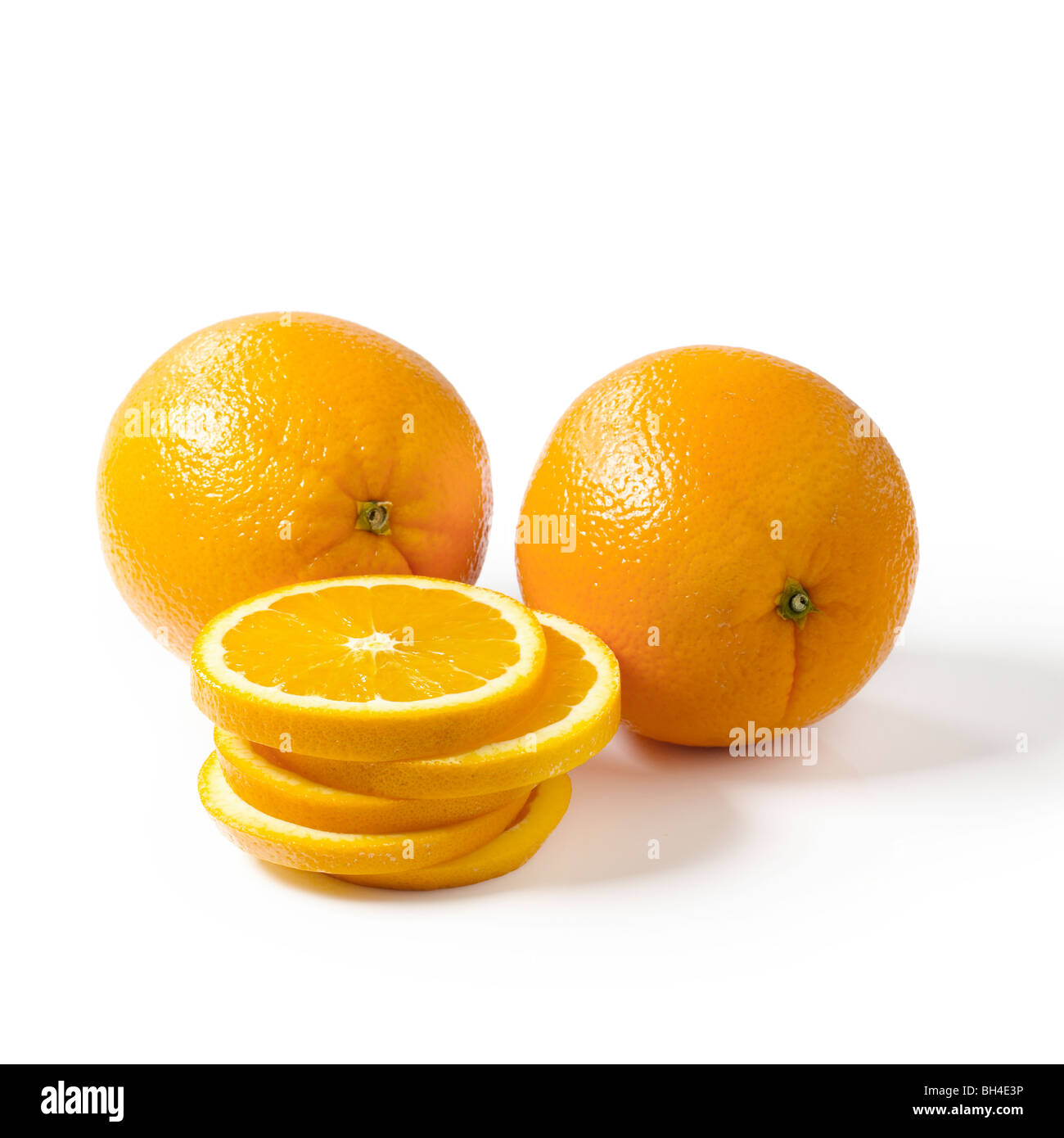 Oranges on a white background Stock Photo