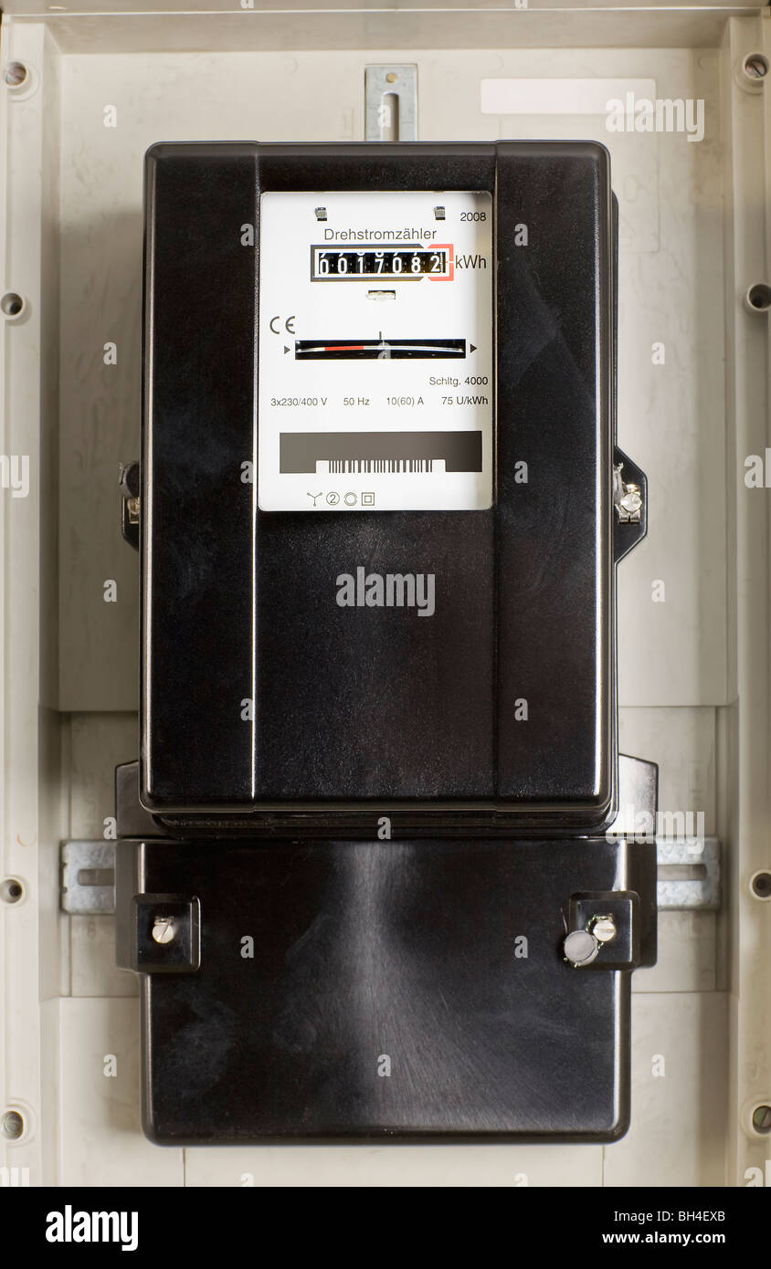 Change electricity meter in the cellar Stock Photo Alamy