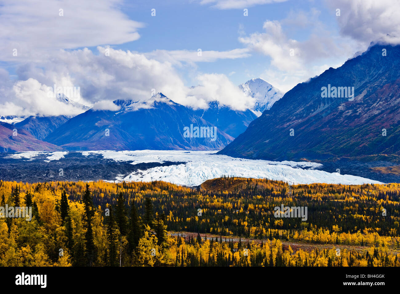Matanuska Glacier along Glenn Highway, Alaska Stock Photo