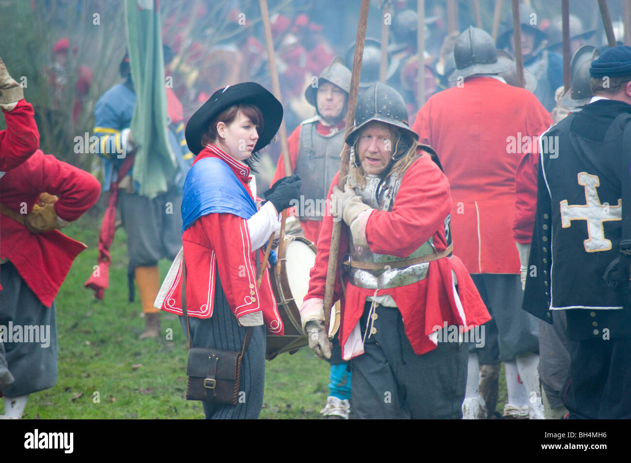 Members of the sealed knot re enacting the battle of Nantwich Stock Photo