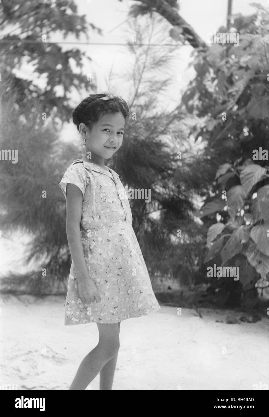 little girl posing in 1930's -1940's Stock Photo