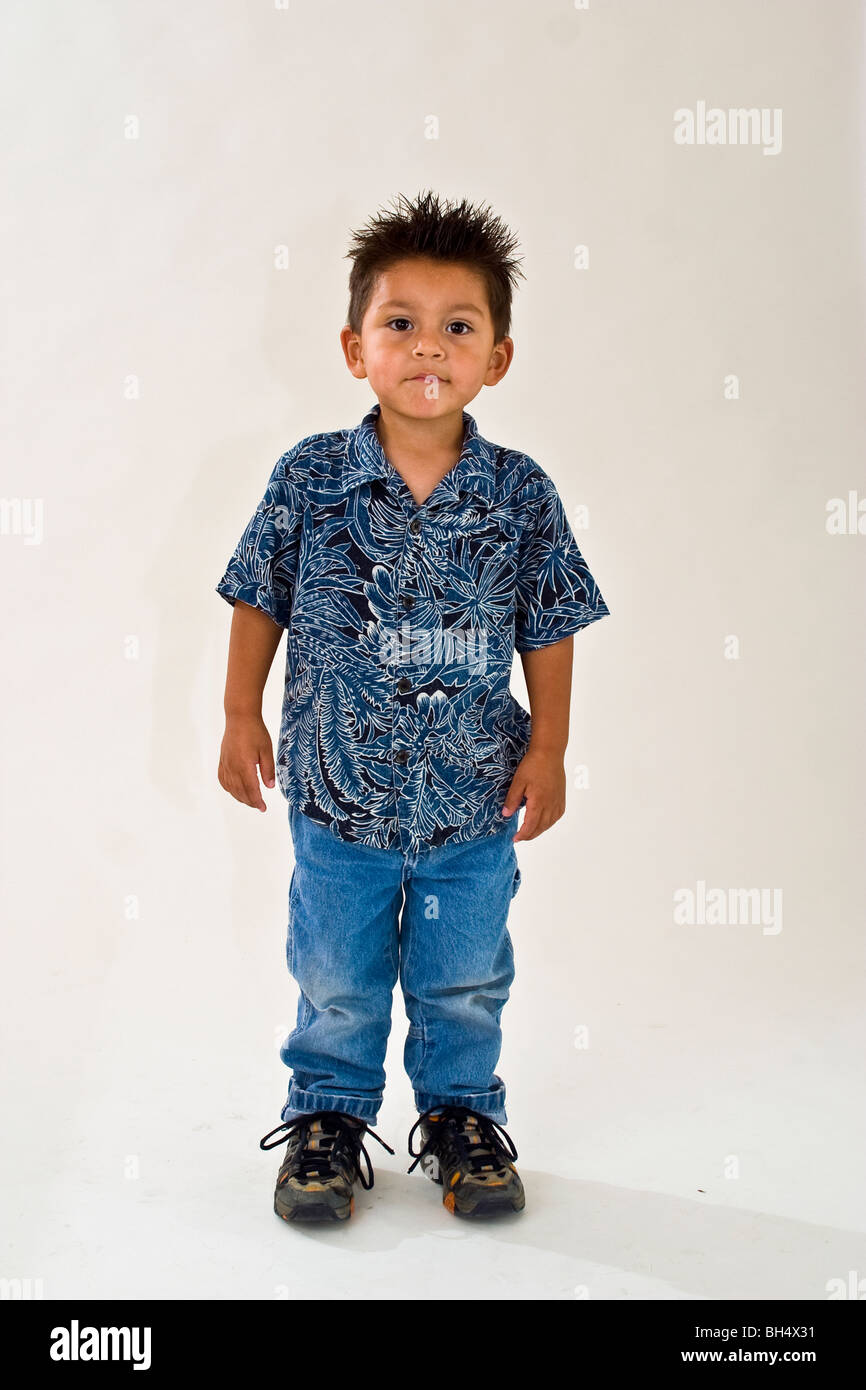 little boy Hispanic 3-4 year old boy .ethnic multi racial waiting wondering MR  © Myrleen Pearson Stock Photo
