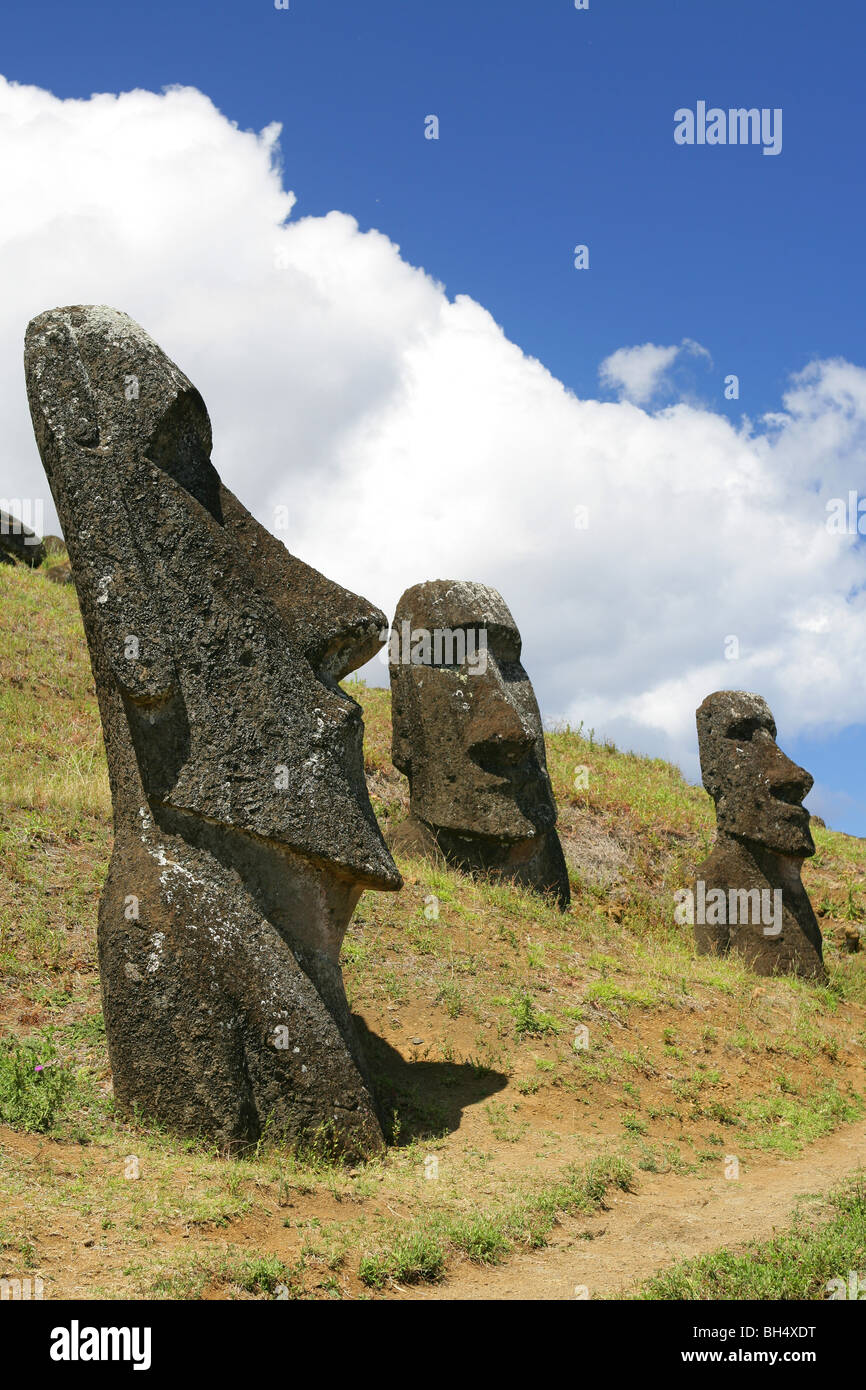 Moai statues on Easter Island, Chile Stock Photo Alamy
