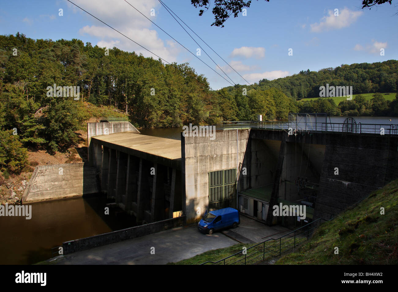 An EDF hydroelectric dam near Bujaleuf Stock Photo Alamy