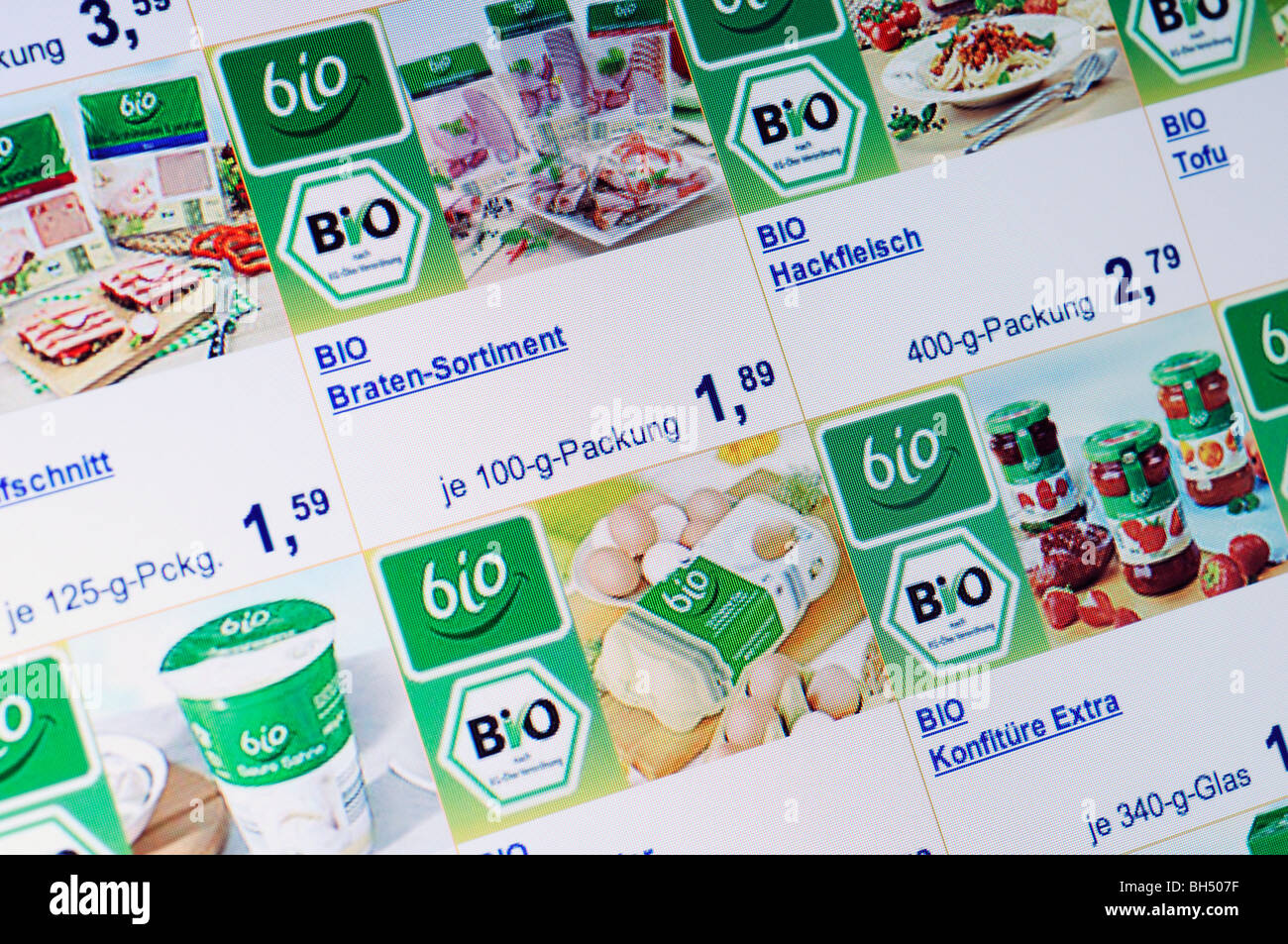Bio food shopping online Stock Photo