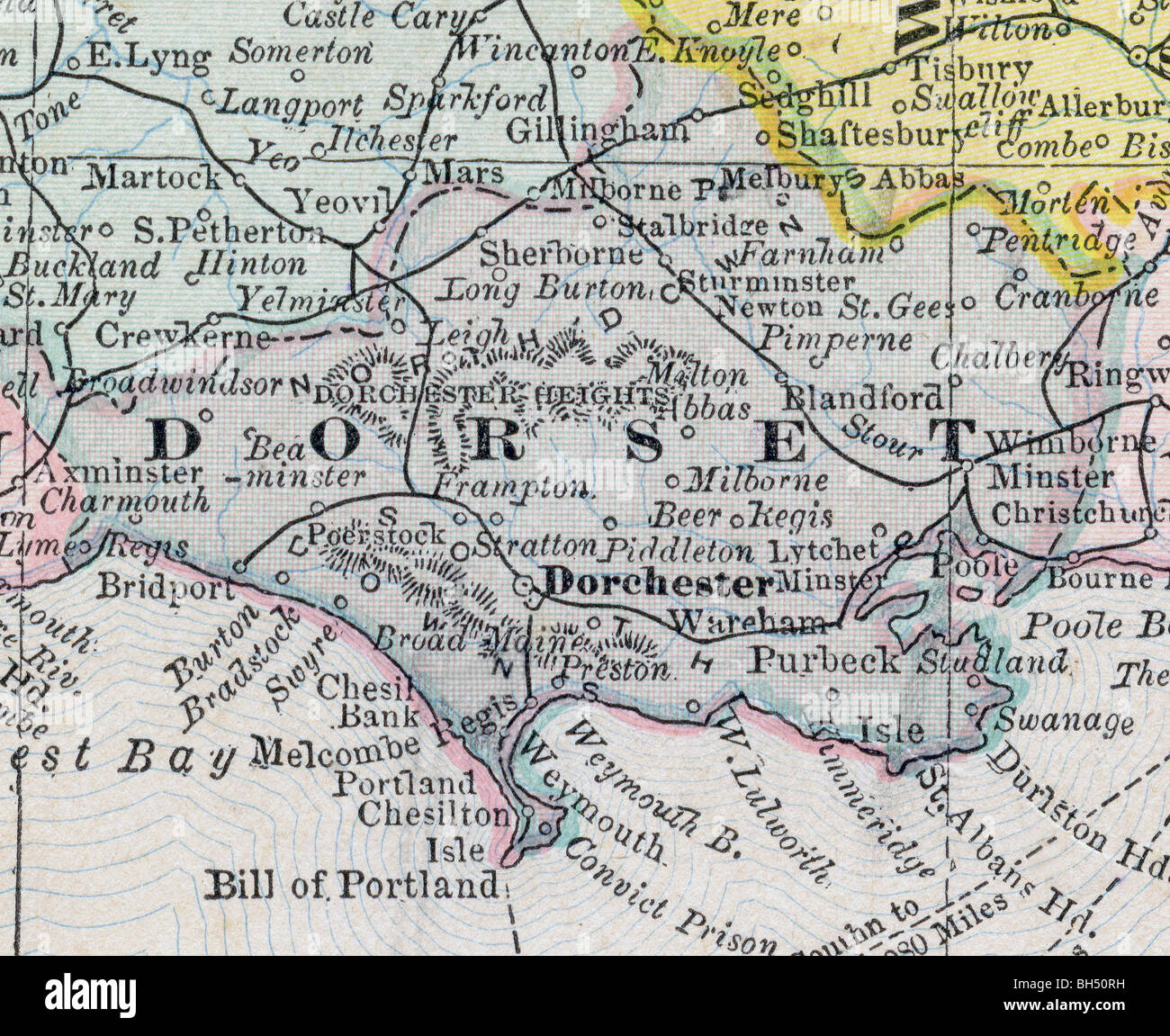Vintage map of dorset hires stock photography and images Alamy