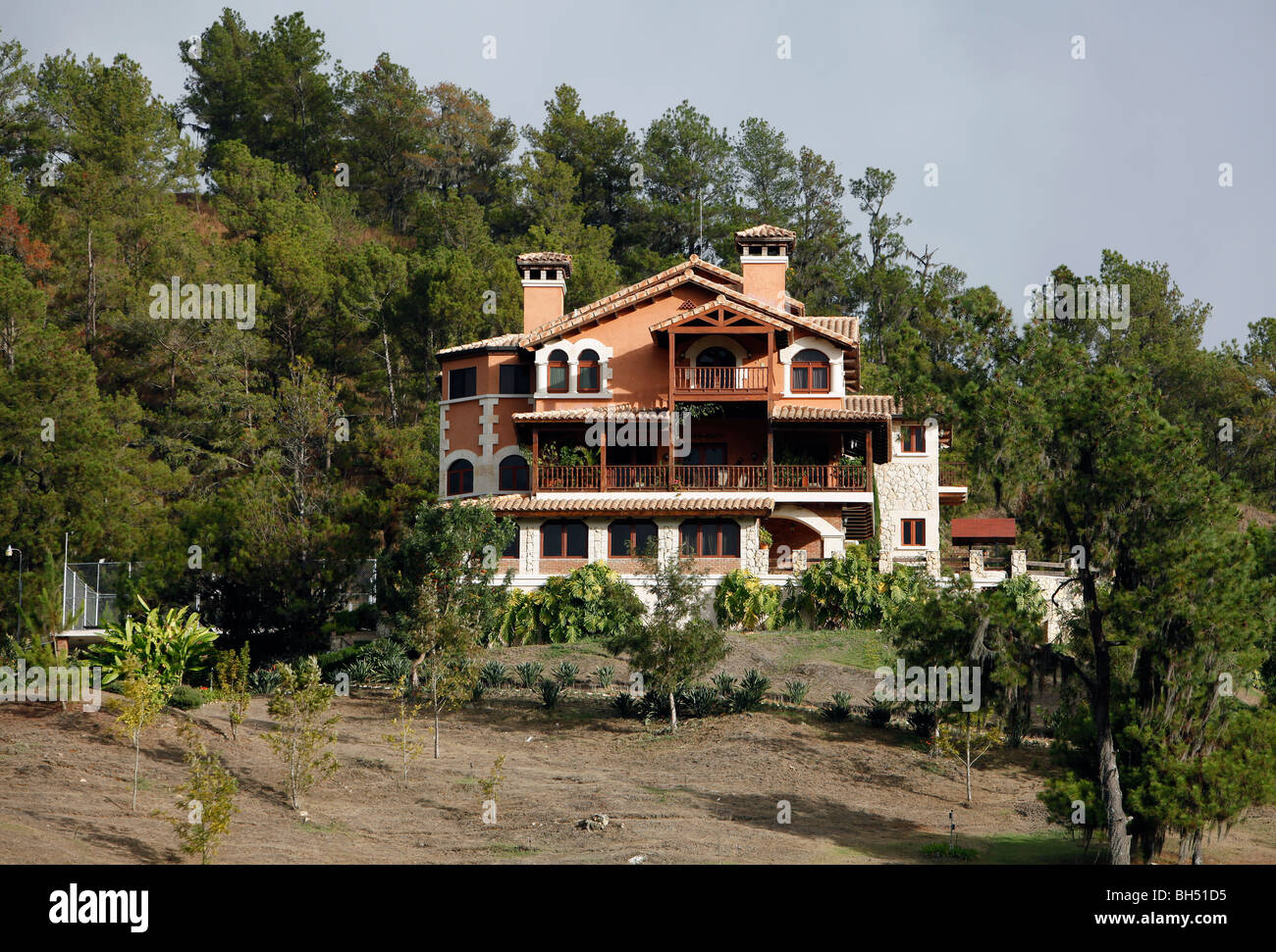 Large house on a hill, Constanza, Dominican Republic Stock Photo