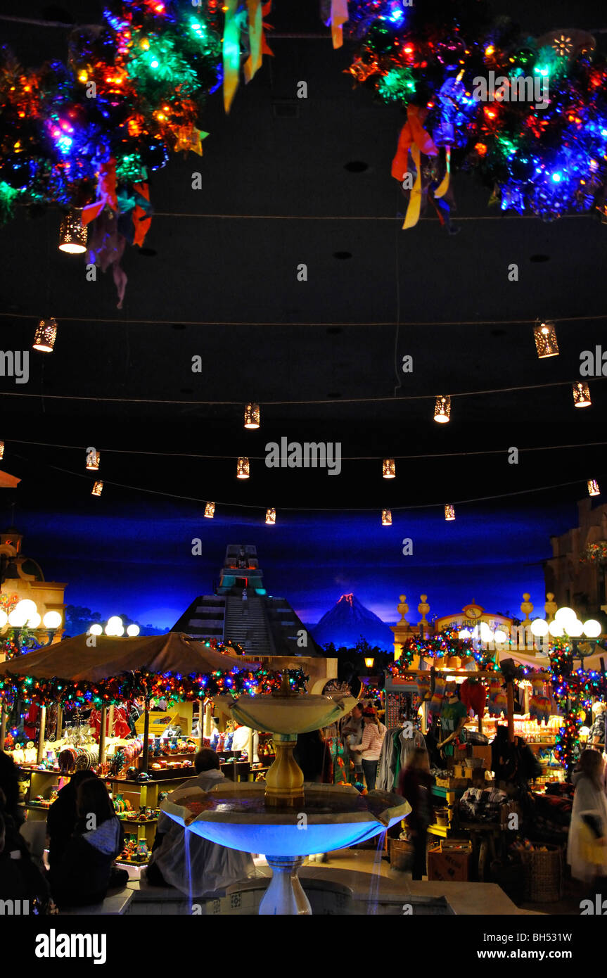 Mexican gift shop at Christmas, Epcot, Disneyworld, Orlando, Florida